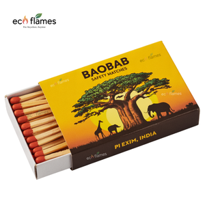 Ventas directas del fabricante India Negro Rojo 'Matti' Fósforos de madera Característica DE SEGURIDAD Impresión de logotipo de cartón de calidad para uso en la cocina - Product Image 2