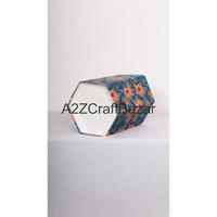 Poubelle élégante hexagonale pliable en carton de papier coton fait main, à ouverture supérieure, imprimée, pour usage intérieur/extérieur et bureau