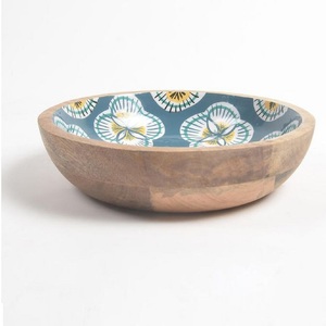 Set of Two Custom made <b>Sticker</b> Enamel Printed Bowl Wooden Dough Bowls Wholesale Kitchenware Large Selling Wood Round Bowl - Product Image 6