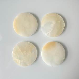 Posavasos de piedra de ónix blanco natural, juego de posavasos de lujo para el hogar - Product Image 5