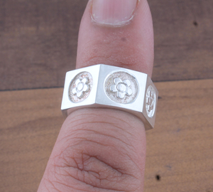 <b>Silver</b> Plated Flower Band <b>Ring</b> Dainty <b>Adjustable</b> Engagement <b>Ring</b> Nature Inspired Jewelry Anniversary Gift for He - Product Image 2