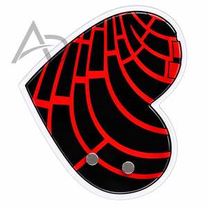 Paleta de Extensión de Pestañas con Diseño de Corazón Concha en Negro y Rojo, Sostenible, con Logotipo Personalizado - Product Image 3