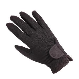 Gants d'équitation noirs pour hommes à doigts entiers avec fermeture auto-agrippante, couleur unie, en textile, pour usage équestre 2026 - Product Image 4