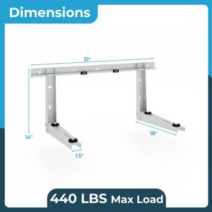 Supporto Universale a Parete per Condizionatori Senza Condotto da 6000-12000 BTU, in Alluminio e ABS per Mini Split - Product Image 5