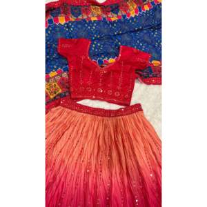Conjunto de Lehenga Choli para Fiesta de Mujer con Lentejuelas y Bordado - Product Image 2