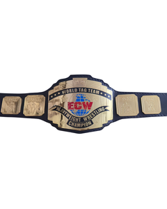 Ceinture de championnat du monde en équipe de la ECW, réplique de ceinture de lutte professionnelle, sangle en cuir plaqué or, objet de collection, cadeau - Product Image 1