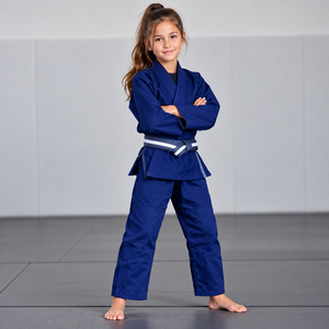 Kimono de Jiu Jitsu Brasileño Personalizado Azul para Niños, Uniforme Juvenil de BJJ, Venta al Por Mayor OEM - Product Image 6