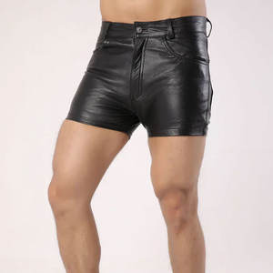Pantalones Cortos de Cuero para Hombre al por Mayor, Nuevo Estilo con Bolsillos y Cordón Ajustable, Ajuste Delgado, 100% Cuero Transpirable, en Venta - Product Image 1