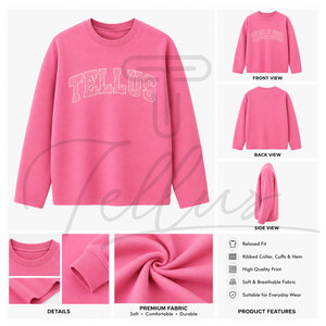 Sudadera de Cuello Redondo para Mujer, Color Gris Sólido, Tejida, Manga Larga, Informal, para Otoño, Talla Grande, Sudadera de Invierno para Mujer - Product Image 5