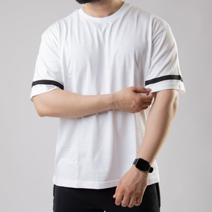 Men's Black Short Sleeve T-Shirt With <b>White</b> And Red Letter Print O-Neck Regular Fit Cotton Jersey Casual Graphic <b>Tee</b> - Product Image 6