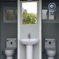 Cabine de toilettes modulaire portable à structure en acier à installation rapide pour projets de rénovation des écoles et des collectivités