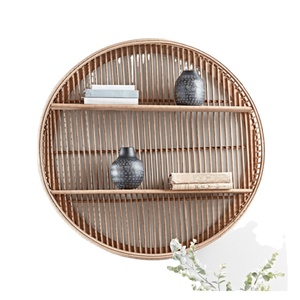 Estante Colgante Redondo de Ratán, Estante de Pared de Estilo Vintage, Barato, Fabricante de Vietnam, Envío Internacional - Product Image 1