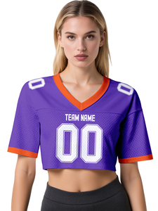 Custom <b>Men's</b> American Football <b>Crop</b> <b>Top</b> Jersey with Short Sleeve Printed Breathable Fabric and Custom Logo - Product Image 4