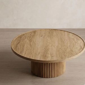 Mesa de Centro Redonda de Madera, Moderna y Minimalista, Muebles para Sala de Estar - Product Image 2
