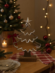 Decorative Metal <b>Christmas</b> <b>Tree</b> Sculpture with Wooden Base <b>Christmas</b> Decoration Sculpture in Affordable Price - Product Image 2