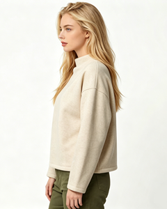 Women Crew Neck Knitted Sweatshirt 2026 Oversized Regular <b>Long</b> <b>Sleeve</b> Teen Girls Loose Winter Fashion Front Logo Pullover <b>Top</b> - Product Image 4