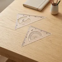 Juego de geometría de poliestireno Vikas de proveedor indio, duradero, con 2 escuadras y regla triangular de 8 y 10 pulgadas para uso escolar en matemáticas.