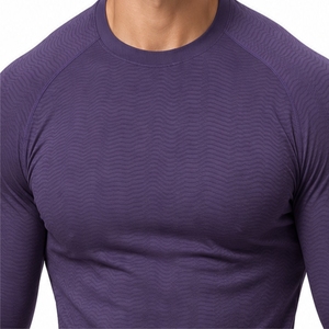 <b>Men</b> <b>Long</b> <b>Sleeve</b> <b>T</b> <b>Shirt</b> For Casual Everyday Wear Slim Fit Quick Dry O-Neck Casual Wear Smooth Fabric Feel Easy Daily Style - Product Image 5