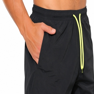 Short de bain pour homme, uni, séchage rapide, respirant, léger, confortable, de qualité supérieure, taille haute, fermeture à cordon, 100% polyester, décontracté - Product Image 4