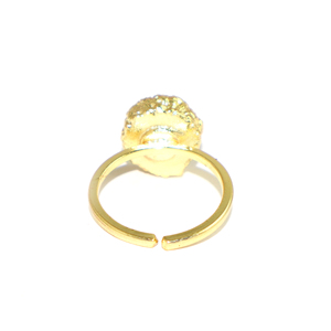 Bohemian Style Natural Pink Solar Quartz Gemstone Gold Electroplated Bezel Setting Designer <b>Adjustable</b> <b>Ring</b> For Women Jewelry - Product Image 3