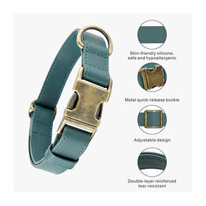 Collar de Cuero Puro de Lujo 2026, Nuevo Diseño, Patrón Sólido con Hebilla Automática, Estilo Simple, Collar de Entrenamiento para Perros - Product Image 2