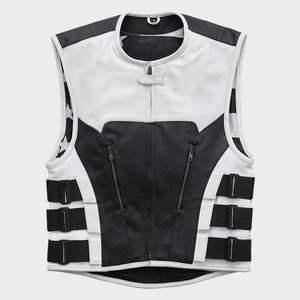Chaleco de cuero perforado estilo SWAT para motocicleta para hombre - Product Image 1