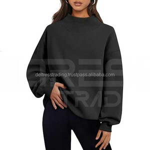 Sweat à col montant surdimensionné pour femme Nouvelle version Sweat à col montant fendu Mode durable pour femme - Product Image 5