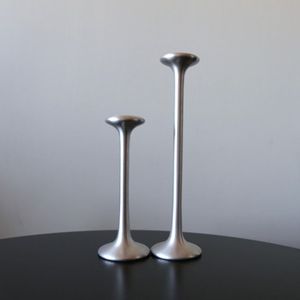 Metal Candle Holder Polished Finish - Aluminum Candlestick Holder for Home <b>Decor</b> - <b>Table</b> Centerpiece Candle Stand - Product Image 4