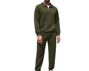 ชุดวอร์มวิ่งฤดูหนาวสำหรับผู้ชาย แบบมีซิป 2 ชิ้น ระบายอากาศได้ดี พร้อมโลโก้สั่งทำพิเศษ - Product Image 3