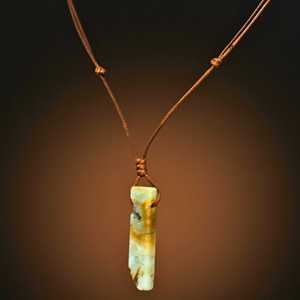 Natural Crystal Unshaped Pendant Necklace with Adjustable <b>Rope</b> <b>Chain</b> for Men and Boys - Product Image 4