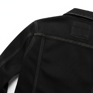 Denim 100% Algodón, 12oz, Denim Grueso y Elástico, Chaqueta de Denim Negra, Personalizable - Product Image 3