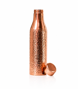 Bouteille d'eau en cuivre martelé de qualité export avec couvercle 950 ML, anti-fuite, pour boissons ayurvédiques, design durable et élégant - Product Image 3