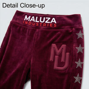 กางเกงเลกกิ้งเอวสูงทรงขาบานประดับดาวคริสตัลสีม่วง ยืดได้ แฟชั่นสตรีทแวร์ ทรงพรีเมียม - Product Image 5