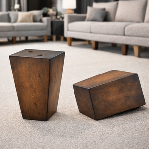 Pieds de canapé carrés coniques en bois massif, pieds de meubles de remplacement pour canapé, armoire, table, couleur noyer, OEM personnalisé - Product Image 1