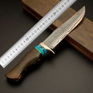 Cuchillo Bowie hecho a mano de acero de Damasco y cobre con mango de resina, ideal para EE. UU. y la UE, con grabado de logotipo personalizado, OEM y marca privada. - Product Image 2