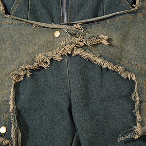 Vaqueros holgados lisos vintage para hombre, pantalones de mezclilla oversize, ropa urbana, vaqueros desgastados y rotos para hombre - Product Image 4