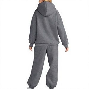 Conjunto Deportivo de Mujer de Alta Calidad, Cómodo, Holgado, Nuevo Diseño de Moda, 100% Algodón, Sólido, Invierno, 2 Piezas - Product Image 2