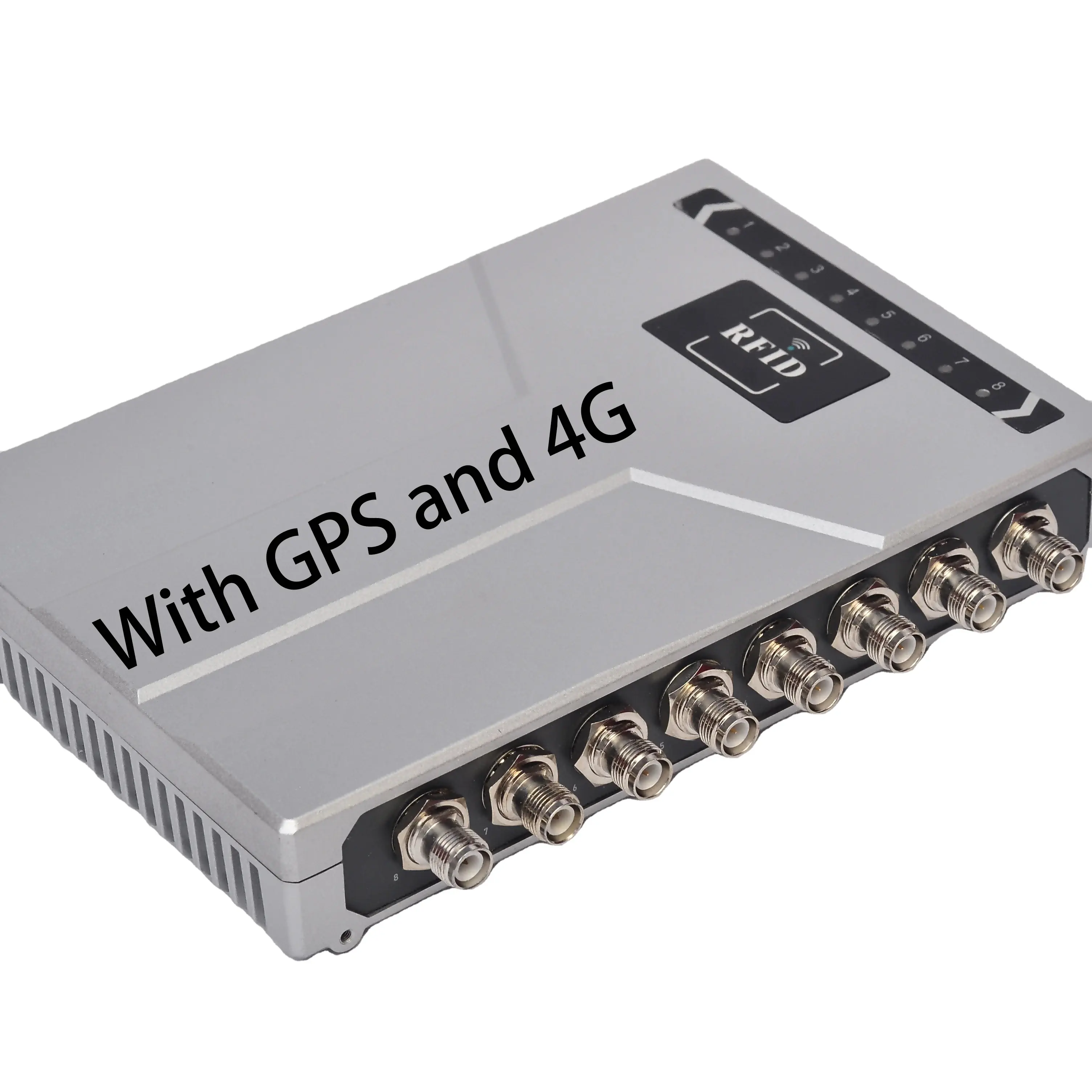 Pembaca RFID UHF tetap 4G, chip performa tinggi 8 port dengan GPS dan pembaca inventaris gudang