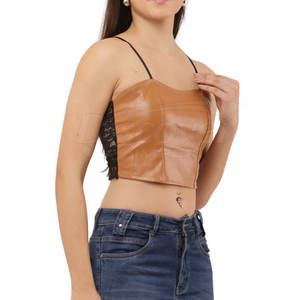 Top Corto de Cuero de Alta Calidad para Mujer, Top Corto de Cuero de Manga Larga, Estilo Único - Product Image 5