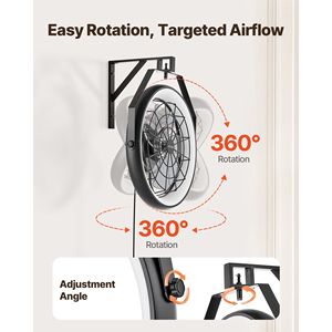 Ventilatore da 22 pollici a parete con luce e telecomando a 6 velocità per Patio e officina - Product Image 5