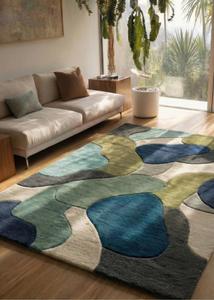 Luxury Hand Tufted Non-Slip Medium Pile Abstract Wool Area Rug Modern Designer Living Room Bedroom Dining Room Home Decor - Product Image 2