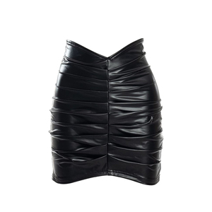Mini-jupe en cuir OEM décontractée d'été, respirante, en satin, pour femme, personnalisable, taille naturelle, design sexy, prix bas - Product Image 6