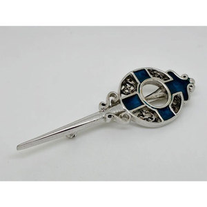 Broche de Kilt Escocés Celta Ornamentado en Plata Antigua con Esmalte Azul, Accesorio para Kilt de las Tierras Altas 2026 - Product Image 6