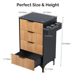 Gabinete de Almacenamiento Premium para Salón de Belleza |   Madera maciza con estructura metálica |   Belleza Profesional - Product Image 4
