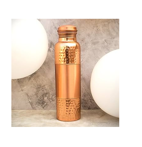 Bouteille d'eau en cuivre martelé ronde pour pique-nique et usage quotidien – Meilleure vente - Product Image 6