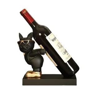 Farmhouse Metal <b>Wine</b> Holder Stand Black Gold Sunglasses Design Round Shape Party Decorative Bottle Rack Waterproof 5L Capacity - Product Image 3