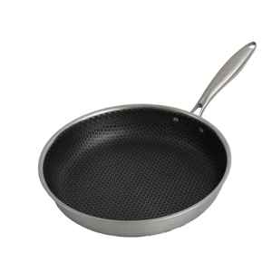 Poêle à frire antiadhésive en acier au carbone avec manche en bois, compatible induction, robuste, ustensile de cuisine - Product Image 5