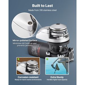 Verricello Elettrico Verticale 12V DC 1100W per Ancoraggio da Pesca, per Catena da 1/4 di Pollice e Cavo in Nylon da 9/16 e 5/8 di Pollice, Max Pu Winch - Product Image 4