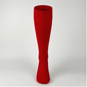 Red <b>Knee</b> <b>High</b> <b>Socks</b> Solid Color Knitted Regular Style Sports <b>Socks</b> - Product Image 1