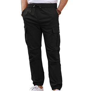 Custom Cargo <b>Trousers</b> Men Wholesale Multi Pocket Utility Work Pants <b>Elastic</b> <b>Waist</b> OEM ODM Private Label Apparel Supplier Mens - Product Image 4